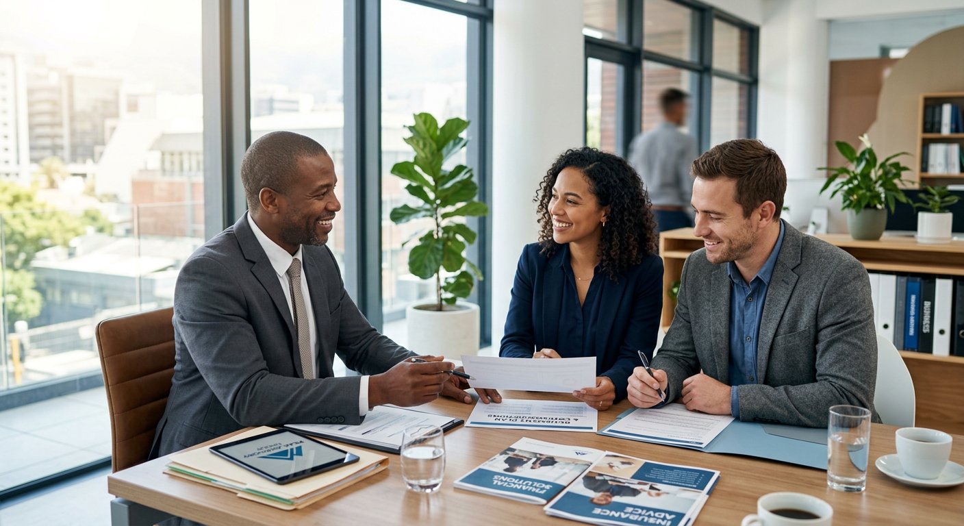 Insurance consultant helping clients